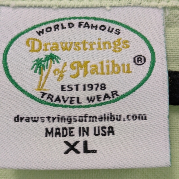 Lime Green Tie Front Button Up Cotton Top sz XL Lightweight Summer Coastal Beach - Picture 5 of 8